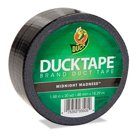 Shurtech Brands Duck Colored Duct Tape, 1.88"W x 20 yds - 3" Core - Black 1265013